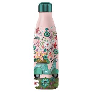 BOTELLA TÉRMICA 500ML MOTO CON FLORES