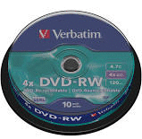 DVD-RW VERBATIM PACK 10 UNIDADES