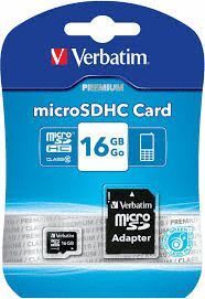 TARJETA DE MEMORAIA SD 16 GB VERBATIM CON ADAPTADOR