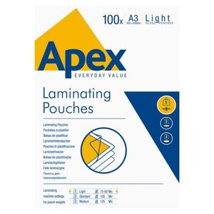 FUNDAS PLASTIFICAR A3 80 MICRAS APEX