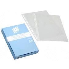 FUNDA MULTITALADRO A5 CRISTAL CAJA DE 100 UNIDADES