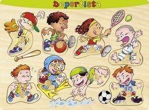 JUEGO EDUCATIVO DINOVA PUZZLE MADERA DEPORTISTA