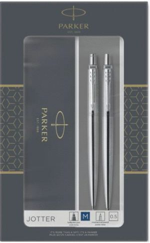 JUEGO BOLIGRAFO Y PORTAMINAS PARKER JOTTER ACERO CT