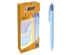 BOLÍGRAFO BIC 4 COLORES ORIGINAL AMARILLO PASTEL