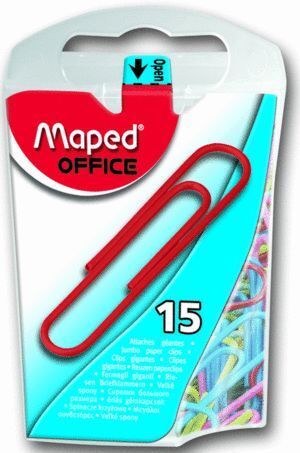 CLIPS GIGANTES COLORES 50 MM X 15 CAJA