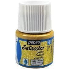 PINTURA SETACOLOR GLITTER ORO 45ML PEBEO