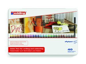ROTULADOR EDDING 1300 40 COLORES SURTIDOS ESTUCHE METAL