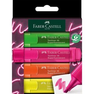 MARCADOR FABER CASTELL TEXTLINER 46 4 COLORES FLUOR SURTIDO