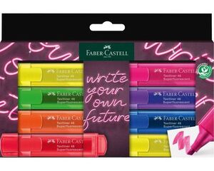 MARCADOR FABER CASTELL TEXTLINER 46 8 COLORES FLUOR SURTIDO