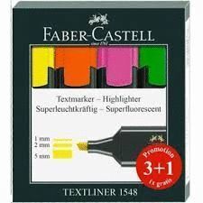 MARCADOR FABER CASTELL 3+1 FLUOR