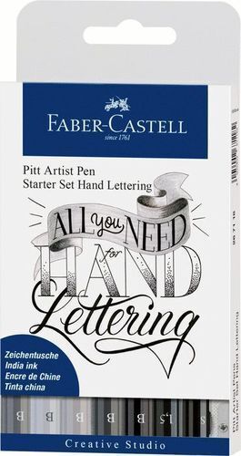 FABER-CASTELL SET DE INICIACIÓN LETTERING 7 ROTULADORES + ACCESORIOS