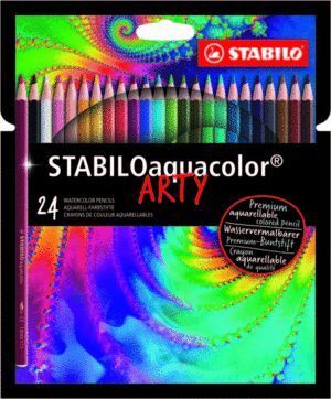 LAPIZ DE MADERA STABILO AQUACOLOR ESTUCHE ARTY 24 COLORES