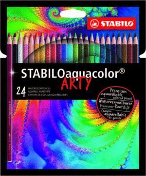 LAPIZ DE MADERA STABILO AQUACOLOR ESTUCHE ARTY 24 COLORES