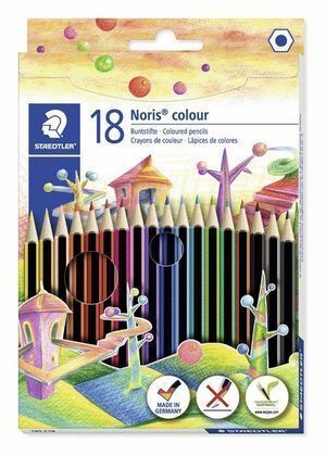 LÁPICES STAEDTLER NORIS COLORS C/18 SURTIDOS HEXAGONAL