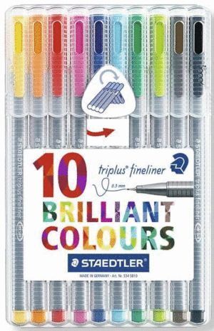 ESTUCHE 10 ROTULADORES STAEDTLER TRIPLUS FINELINER