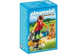 PLAYMOBIL MUJER CON FAMILIA DE GATOS