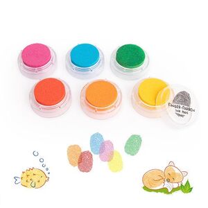 SET TAMPON DE TINTA PARA DEDOS 6 COLORES