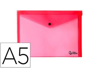 CARPETA LIDERPAPEL DOSSIER BROCHE 34350 POLIPROPILENO DIN A5 ROJA TRANSPARENTE.