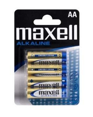 PILAS ALCALINAS AA MAXELL 4 UNIDADES