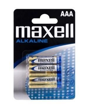 PILAS ALCALINAS AAA MAXELL 4 UNIDADES