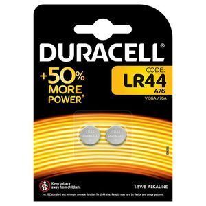 PILA BOTON ALCALINA DURACELL LR44 1,5V BLISTER 2 UNIDADES