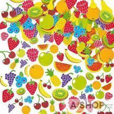 FIGURAS GOMA EVA FRUTAS ADHESIVAS 120 PCS