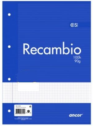 RECAMBIO A4 100 HOJAS LISO 90 GR ANCOR