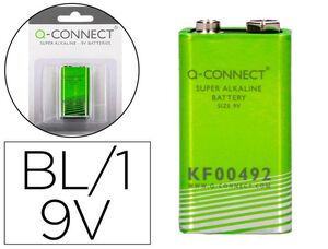 PILA Q-CONNECT ALCALINA 9V BLISTER CON 1 UNIDAD