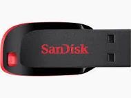 MEMORIA USB 2.0 64GB - SIN TAPA - COLOR NEGRO/ROJO SANDISK