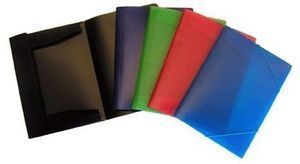 CARPETA A4 PVC GOMAS Y SOLAPA AZUL TRANSLUCIDA