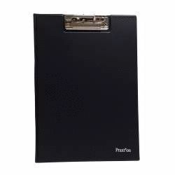 CARPETA A4 DE CARTON FORRADO CON PINZA SUPERIOR NEGRA