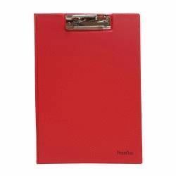 CARPETA A4 DE CARTON FORRADO CON PINZA SUPERIOR ROJA