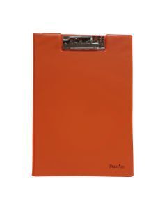 CARPETA A4 DE CARTON FORRADO CON PINZA SUPERIOR NARANJA