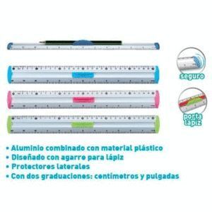 REGLA ALUMINIO METÁLICA 20CM KEYROAD