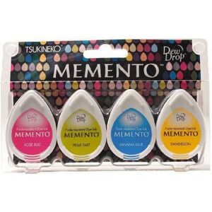MD-100-012 MEMENTO SET 4 TINTAS DEW DROP 50G BEACH PARTY