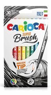 ROTULADORES CARIOCA SUPER BRUSH 10 UNIDADES