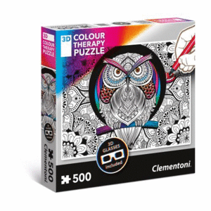 PUZZLE 500P CLEMENTONI THERAPY 3D OWL