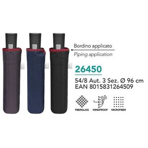 PARAGUAS HOMBRE MINI PLEGABLE 54/8 AUTOMATICO LISOS 