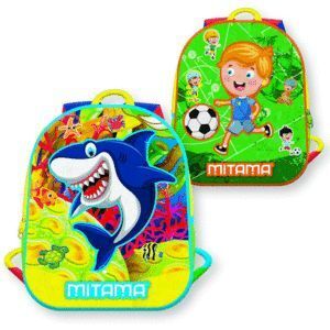 MOCHILA REVERSIBLE MITAMA SPINNY BOY TIBURON/FUTBOL