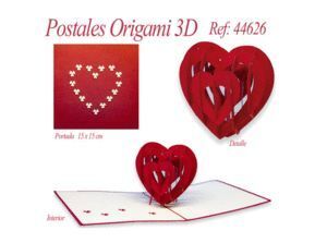 POSTAL 3D ORIGAMI CORAZON