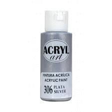 PINTURA ACRILICA 60ML PLATA 306 ACRYL ART
