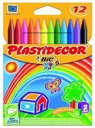 CERA PLASTIDECOR DURA 12 COLORES BIC 