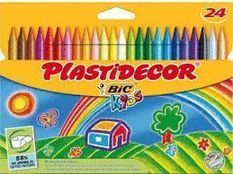 CERA PLASTIDECOR DURA 24 COLORES BIC 