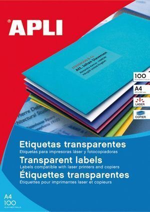 ETIQUETA APLI 44 UNIDADES TRANSLUCIDA APLI 48,5X25,4 20 HOJAS REF 01223