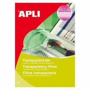 TRANSPARENCIA A4 APLI LASER 1268 UNIDAD