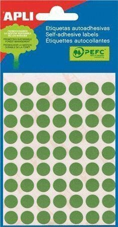ETIQUETAS MINIBOLSA VERDES Ø 10,0 MM 5 HOJAS
