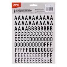 LETRAS Y SIGNOS ADHESIVOS 15MM NEGRO APLI