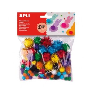 POM POM COLORES BRILLANTE 78 UNIDADES APLI