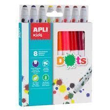 ROTULADORES APLI DOTS 8 COLORES KIDS