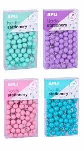 CHINCHETAS APLI REDONDAS 9MM X 20MM COLORES NORDIK 100 UNIDADES